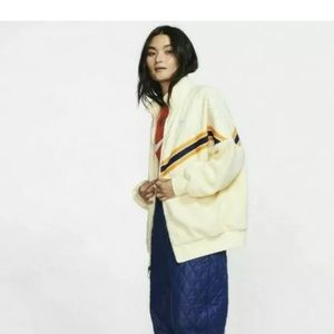 Nike Sportswear Full Zip Sherpa Size Large Track Jacket Muslin BV3040-115 Medium